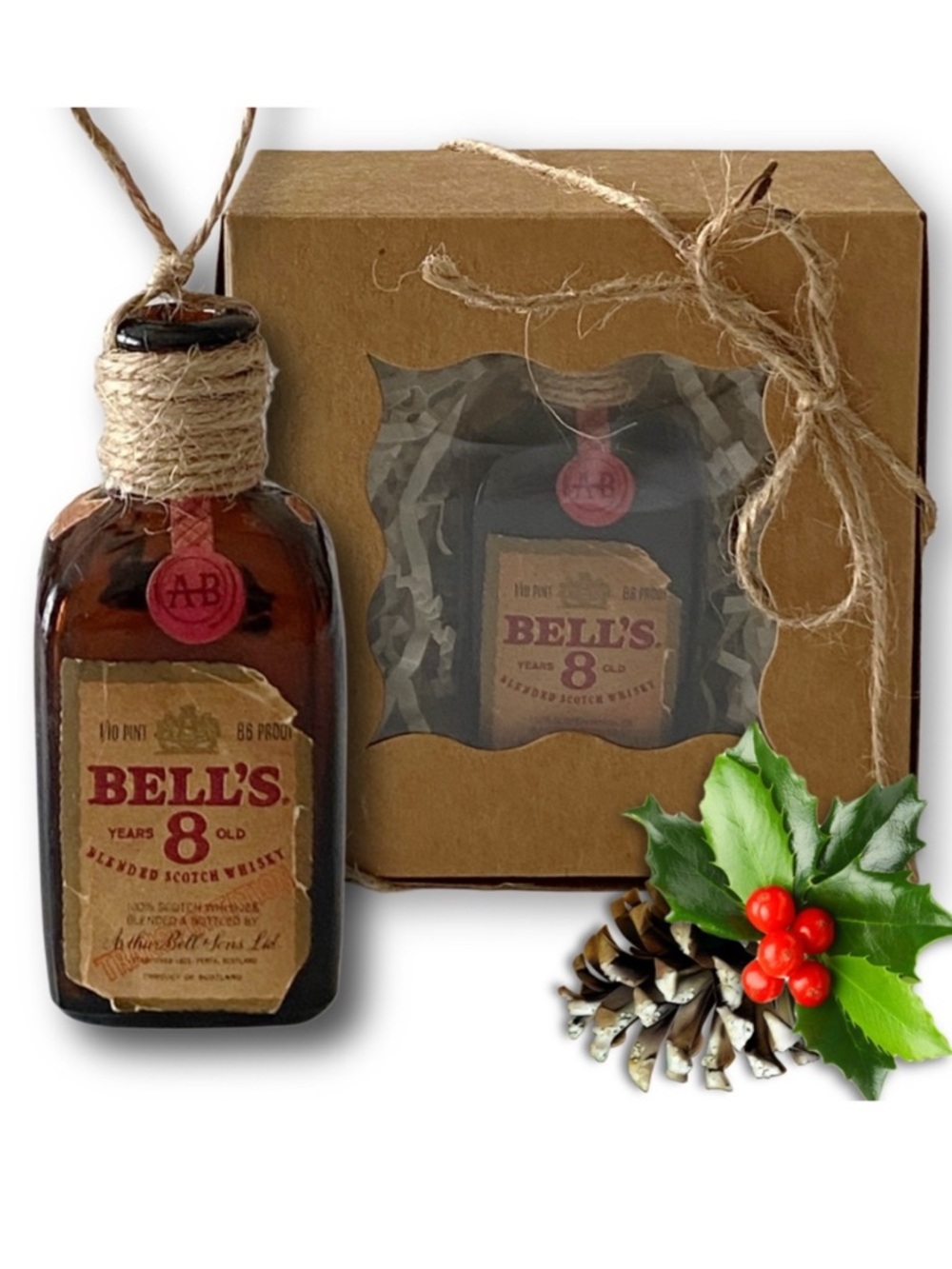 Bell's 8 Year Old Blended Scotch Whisky Artisan Vintage Glass Bottle Ornament